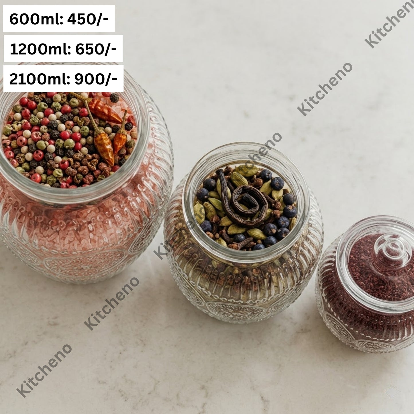 Glass Storage Jars with Lid