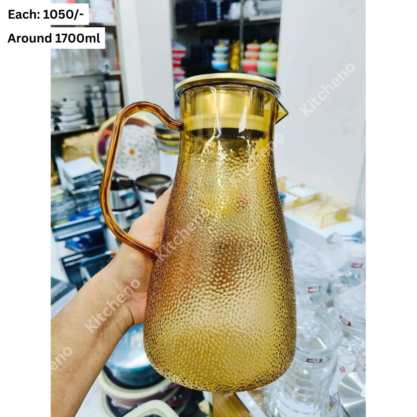 Stylish Clear Acrylic Water & Juice Jug with Stainless Steel Lid