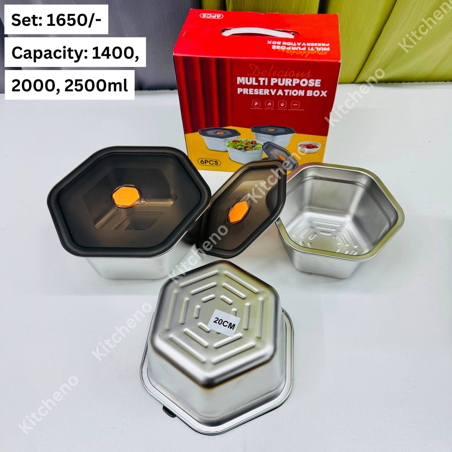 3 Pcs Stainless Steel Multi-Purpose Preservation Box Set