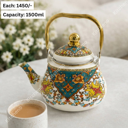 1500ml Vintage Floral Enamel Kettle