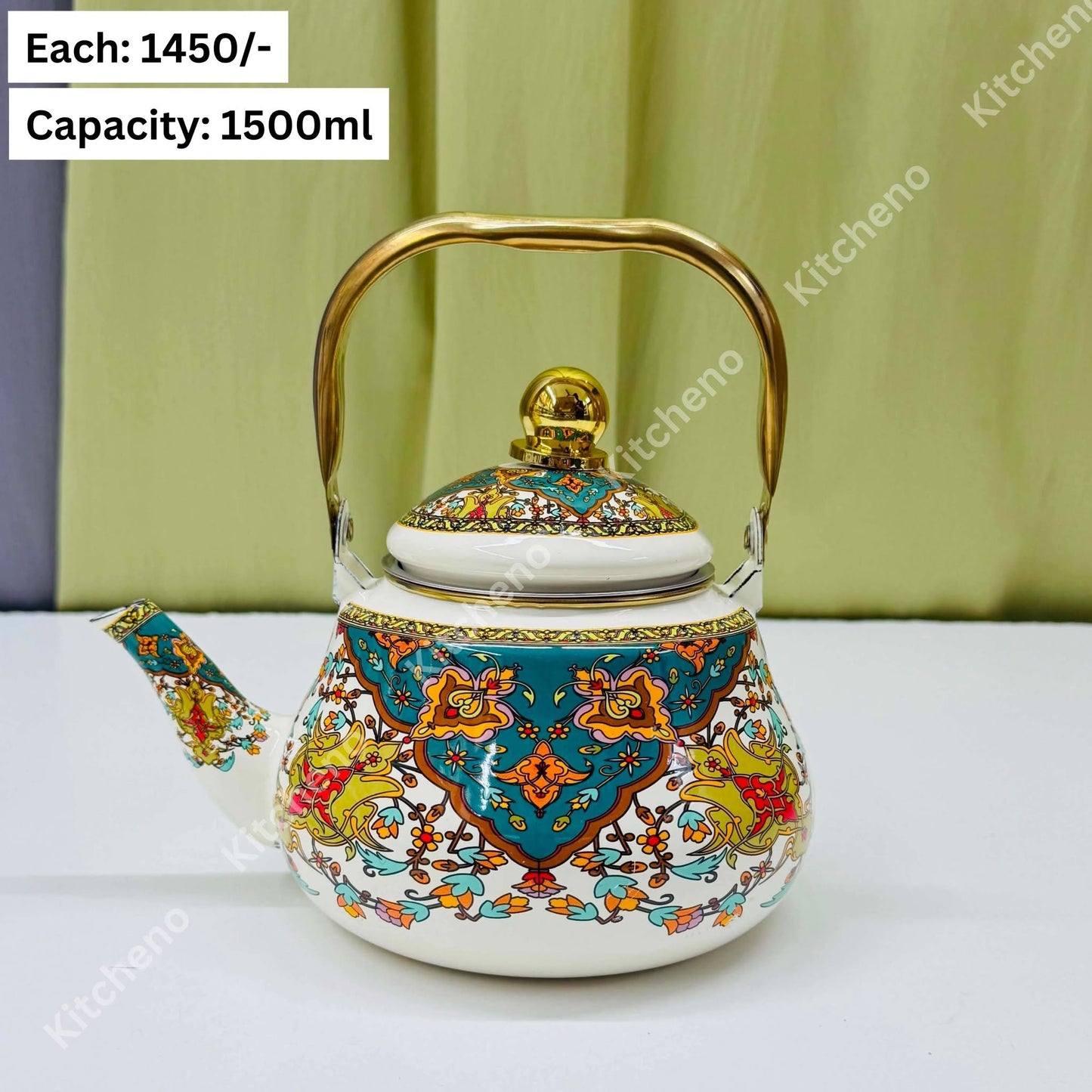 1500ml Vintage Floral Enamel Kettle