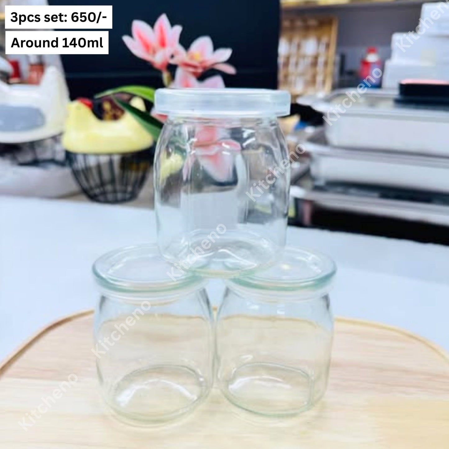 Mini Glass Jar Set with Plastic Lid