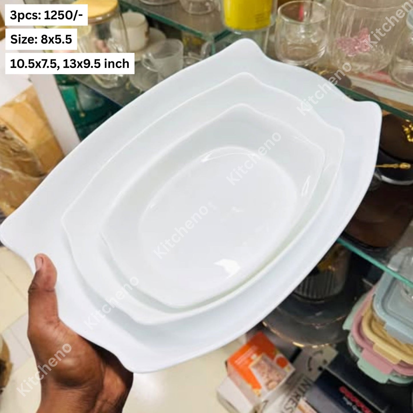 Square Shape Oven Proof Pyrex Glass Serving Dish Set