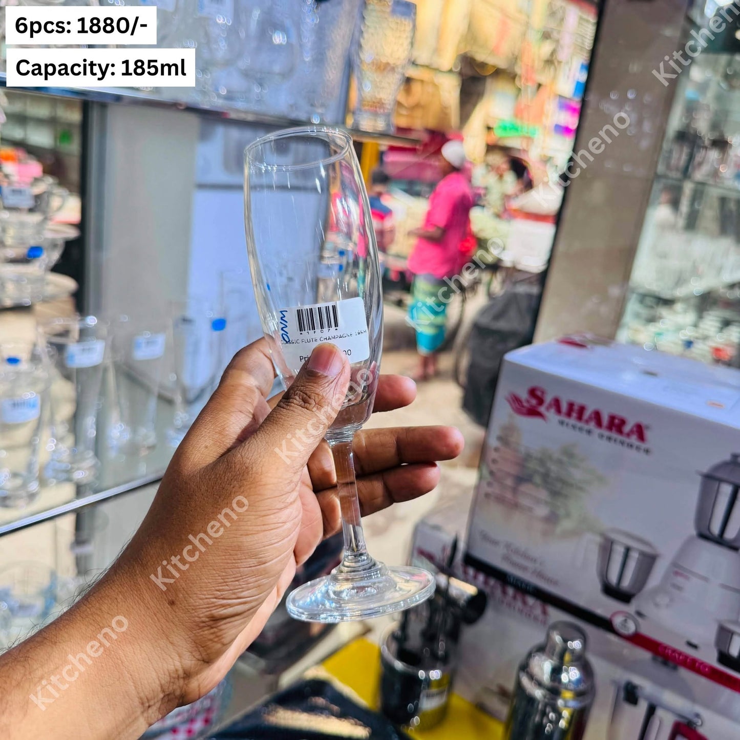 Classic 6-Piece Tall Stem Flute Glass Set