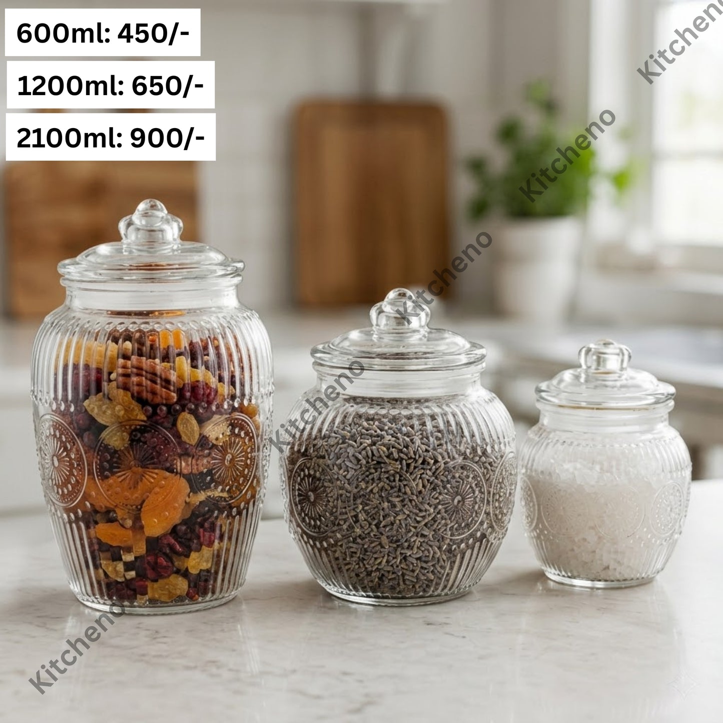 Glass Storage Jars with Lid
