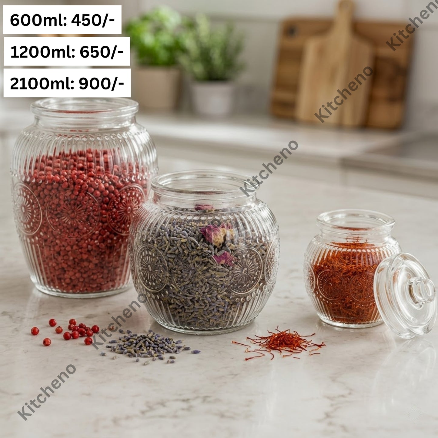 Glass Storage Jars with Lid