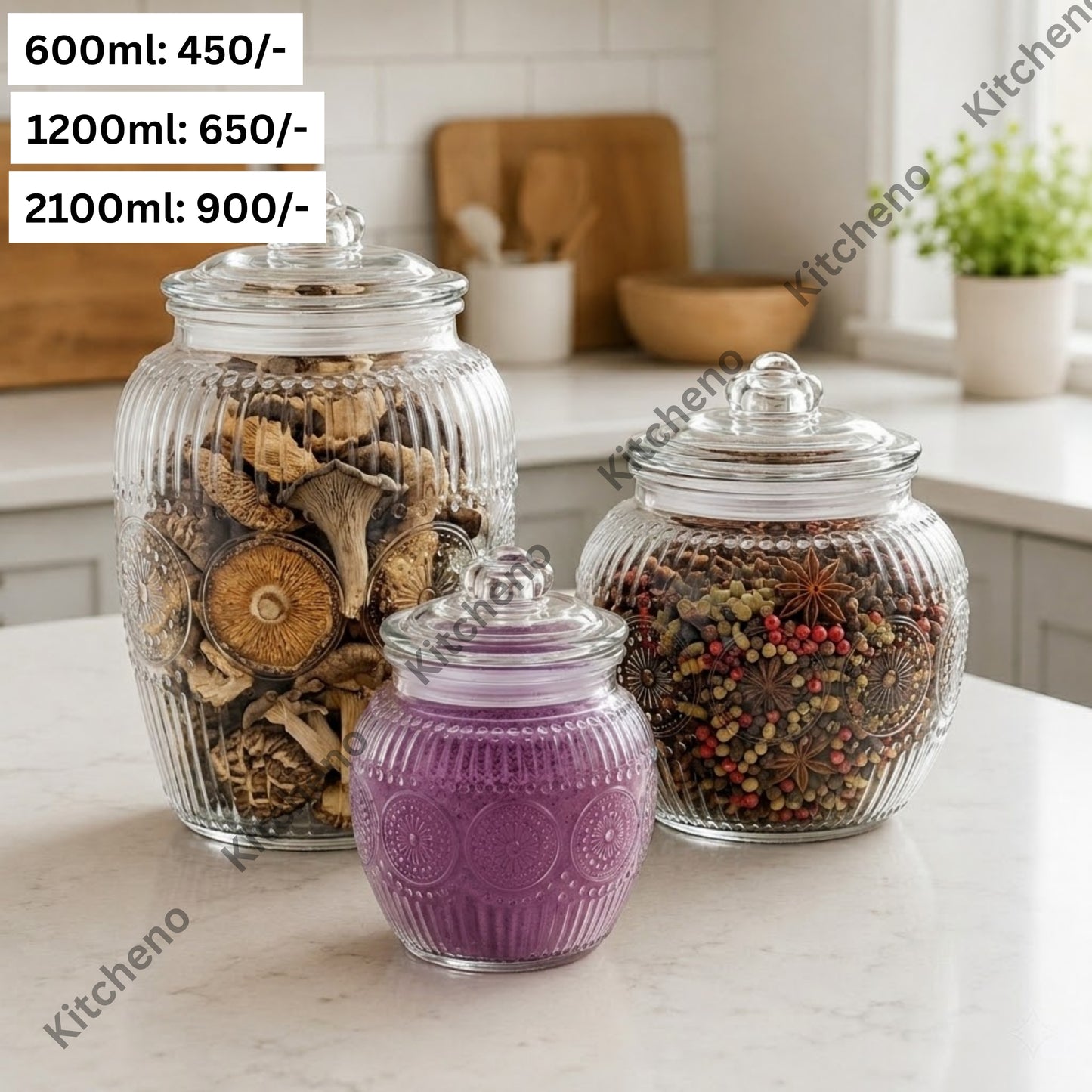 Glass Storage Jars with Lid