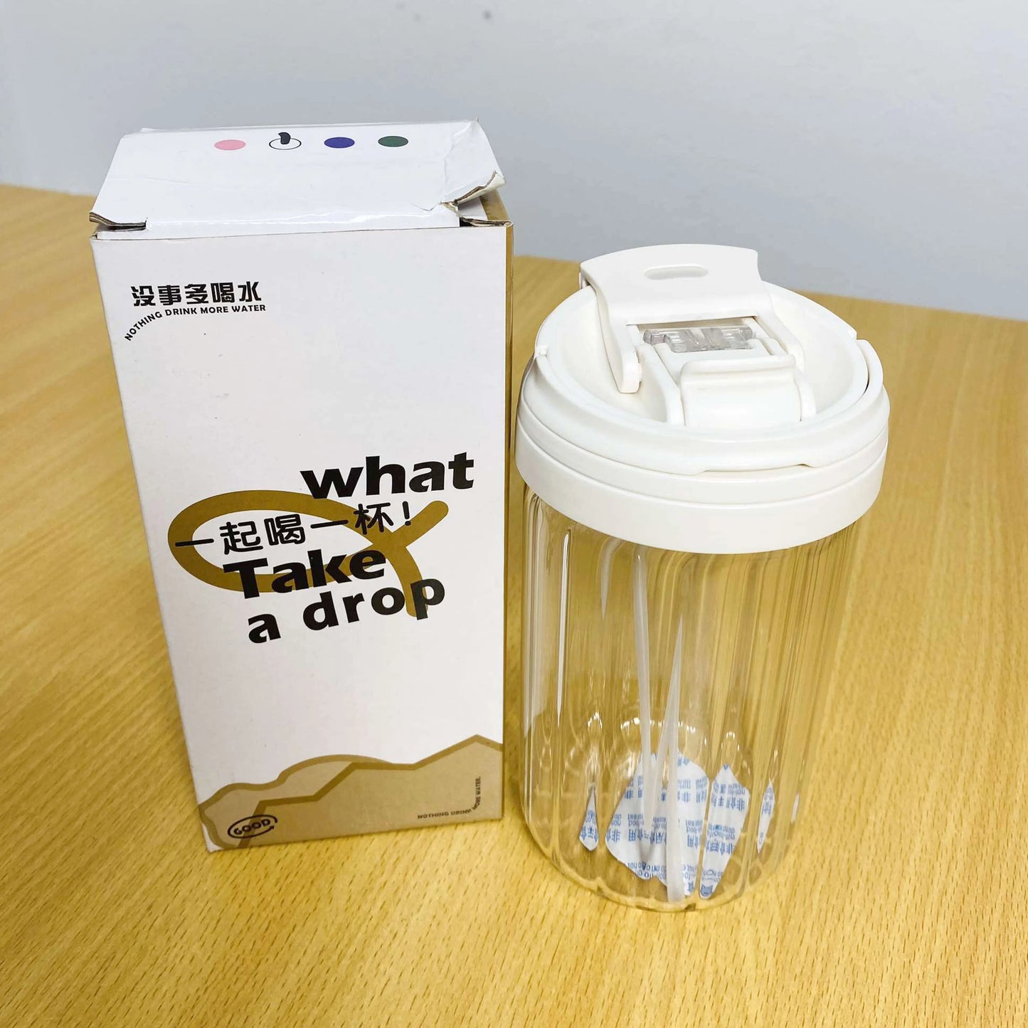 Borosilicate Glass Juice Pot with Straw