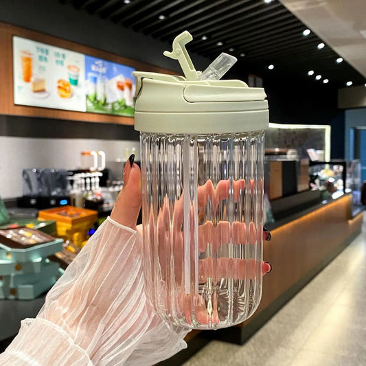 Borosilicate Glass Juice Pot with Straw