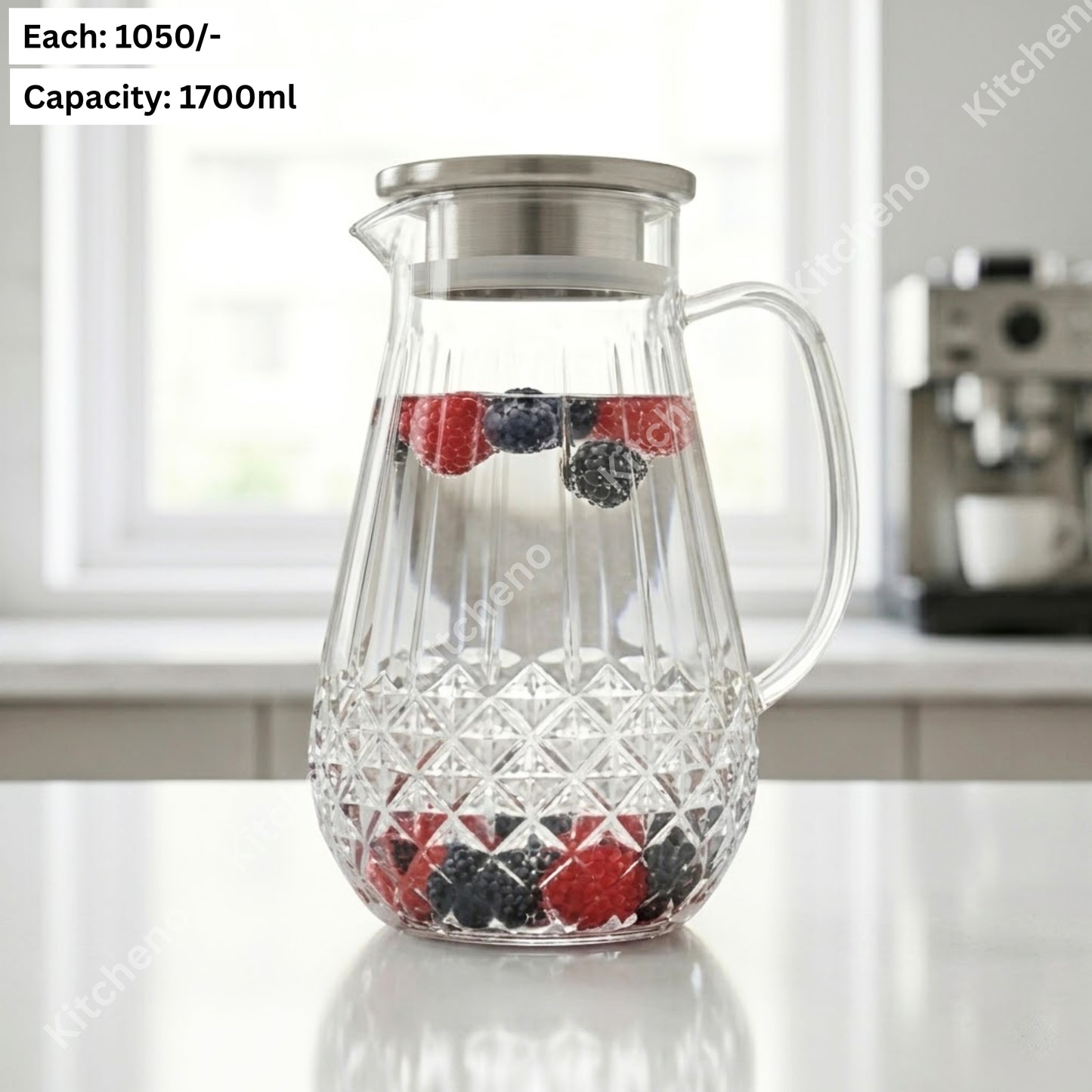Acrylic Fiber Plastic Jug with Stainless Steel Lid