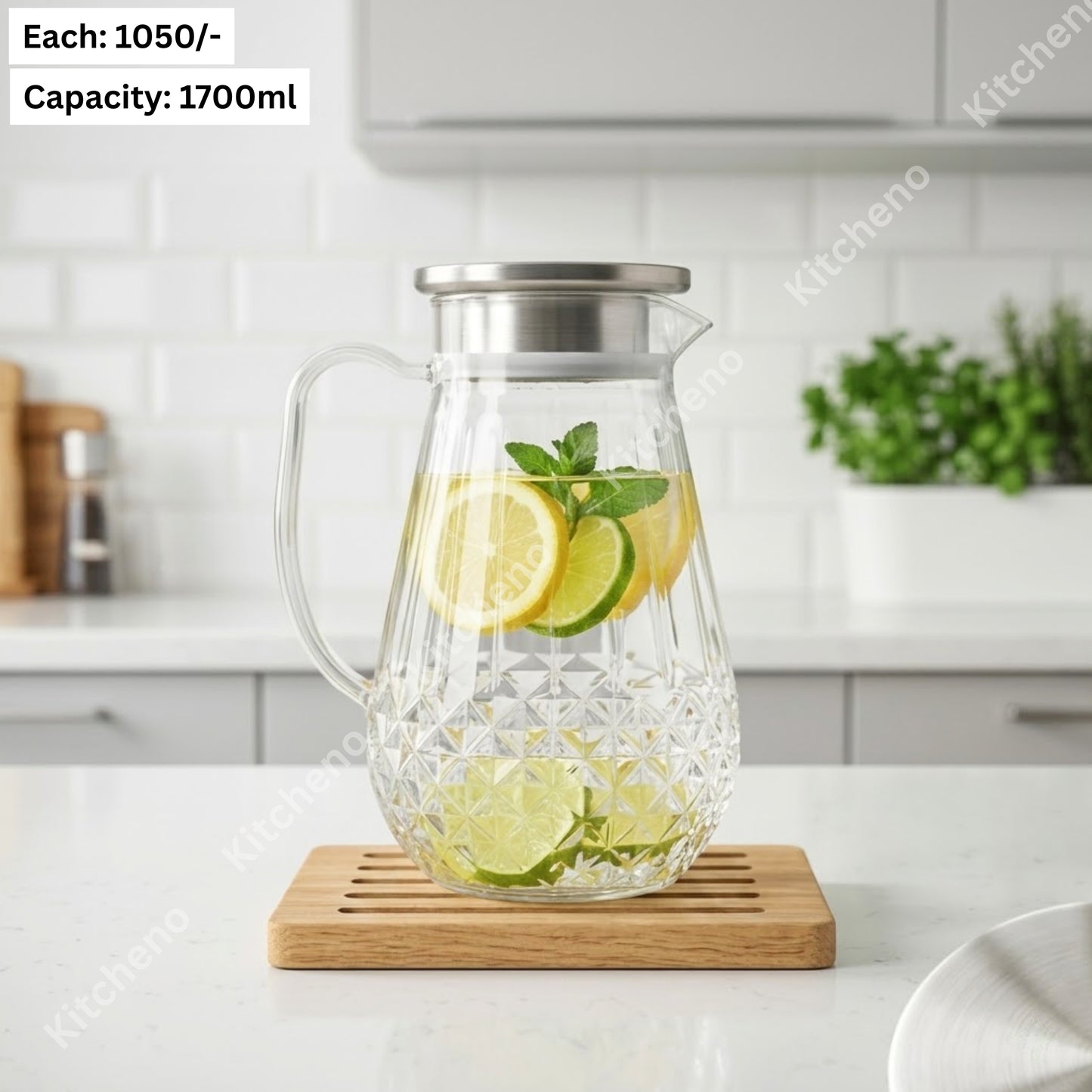 Acrylic Fiber Plastic Jug with Stainless Steel Lid