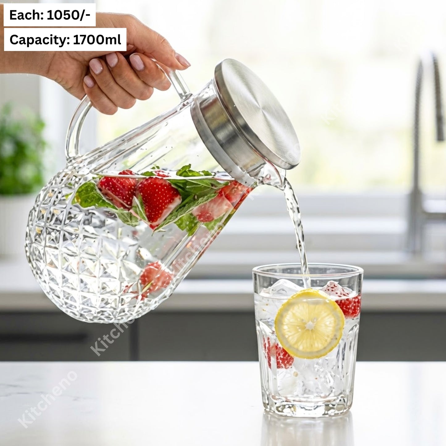 Acrylic Fiber Plastic Jug with Stainless Steel Lid
