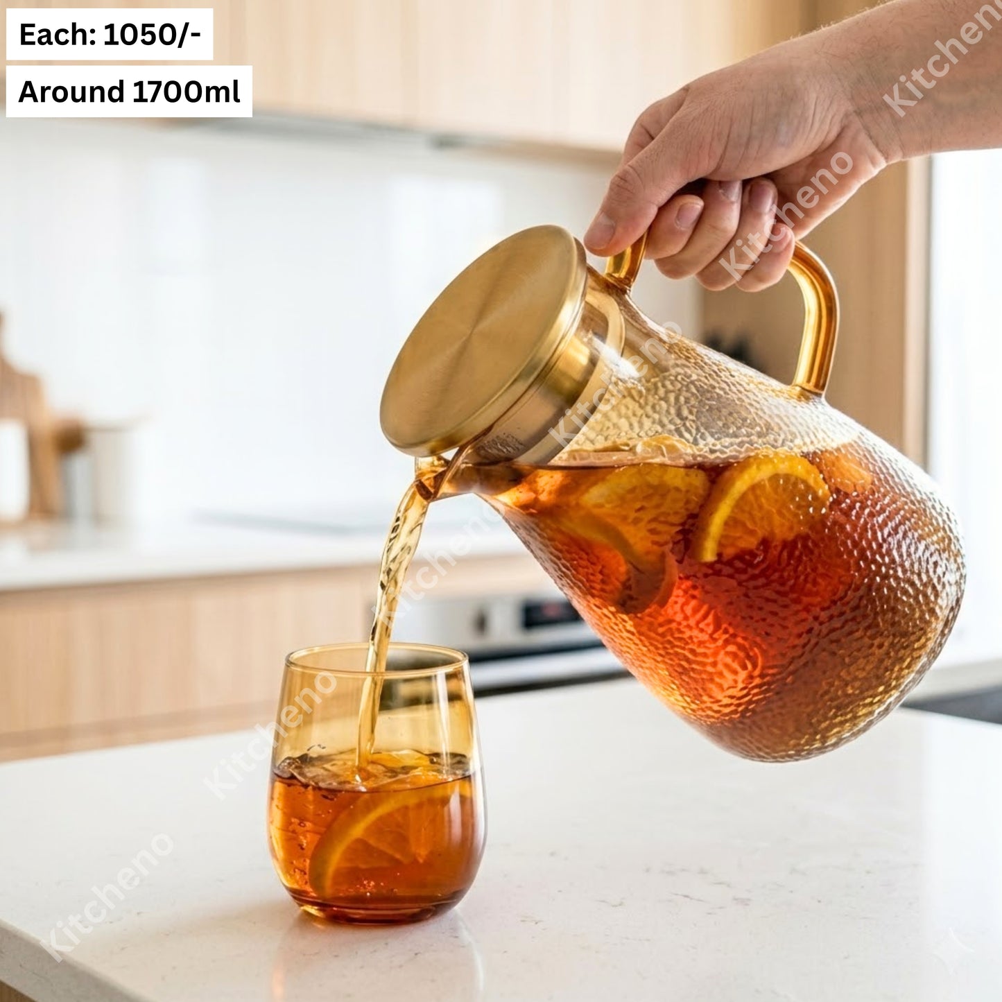 Stylish Clear Acrylic Water & Juice Jug with Stainless Steel Lid