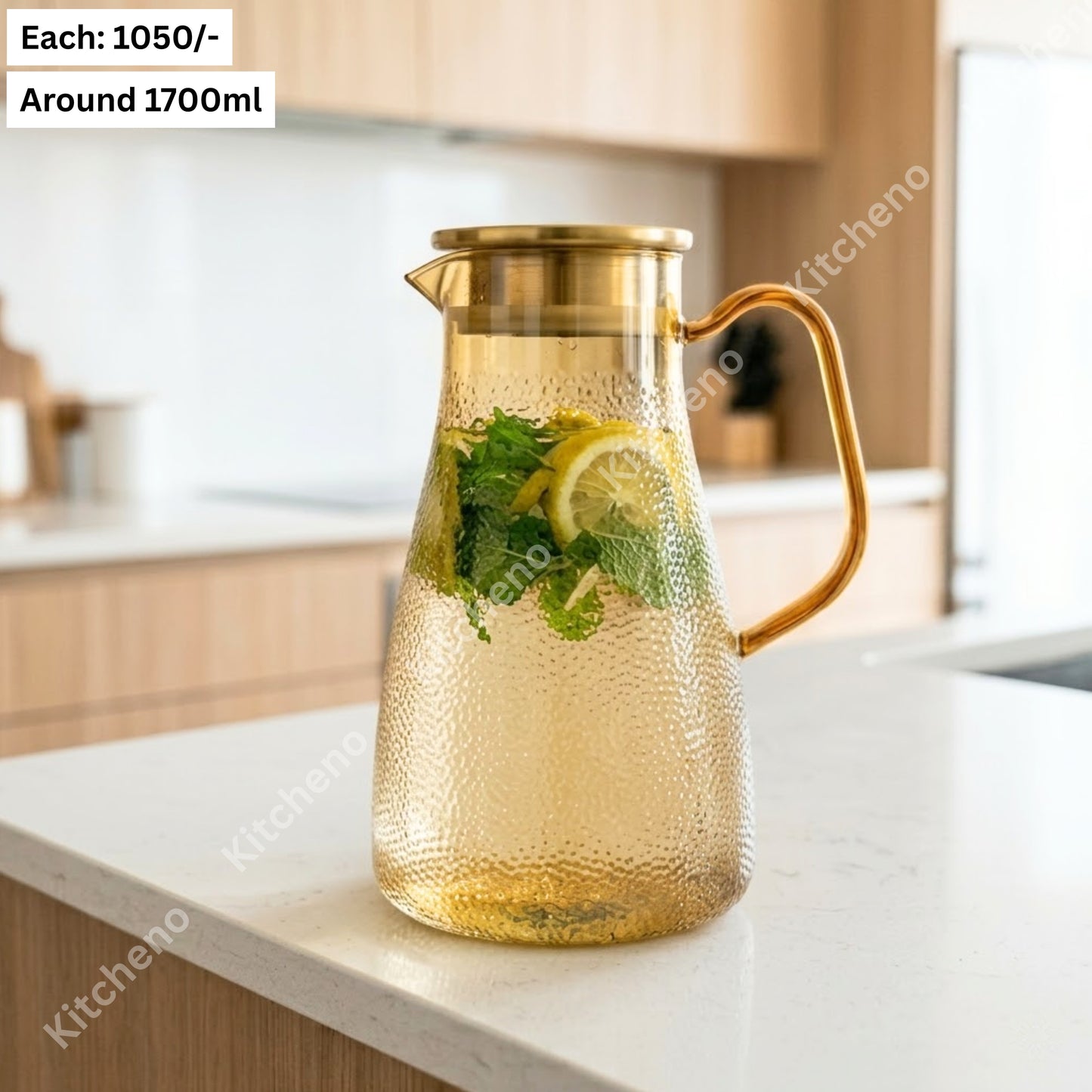 Stylish Clear Acrylic Water & Juice Jug with Stainless Steel Lid