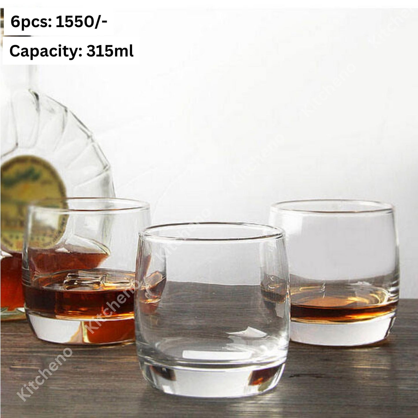 Short Clear Transparent Imported 6 Pcs Welcome Drink & Dessert Serving Glass Set