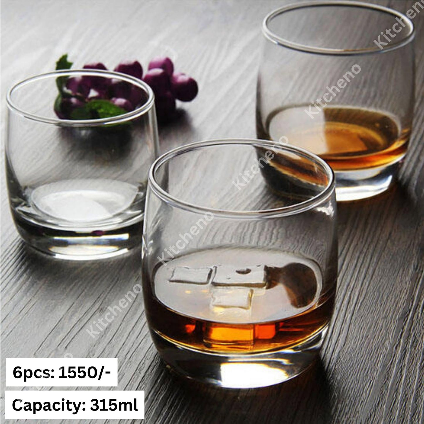 Short Clear Transparent Imported 6 Pcs Welcome Drink & Dessert Serving Glass Set