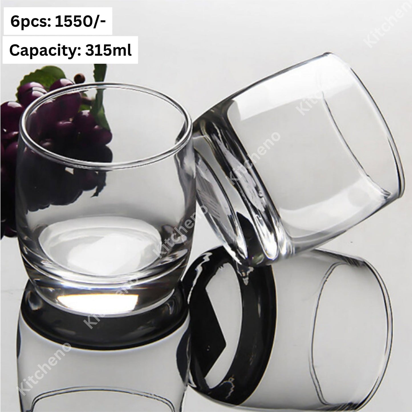 Short Clear Transparent Imported 6 Pcs Welcome Drink & Dessert Serving Glass Set