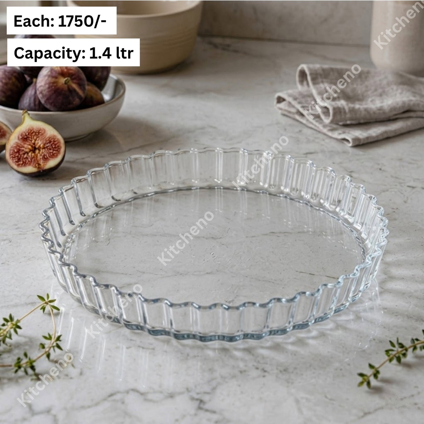 Glass Fluted Flan Dish
