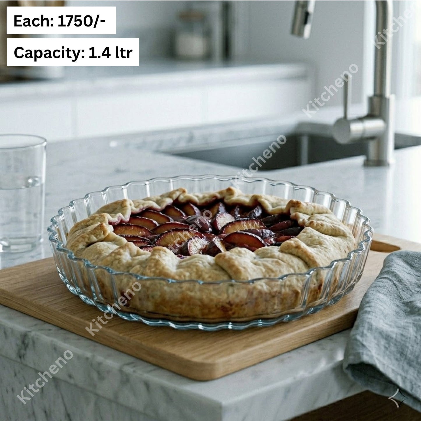 Glass Fluted Flan Dish