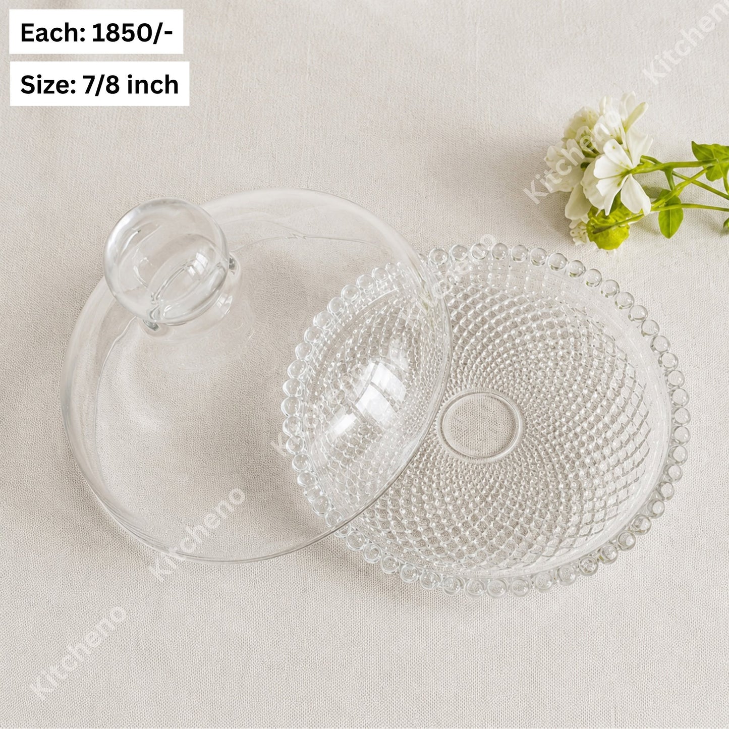 Elegant 8-Inch Glass Cake Stand with Dome Cover