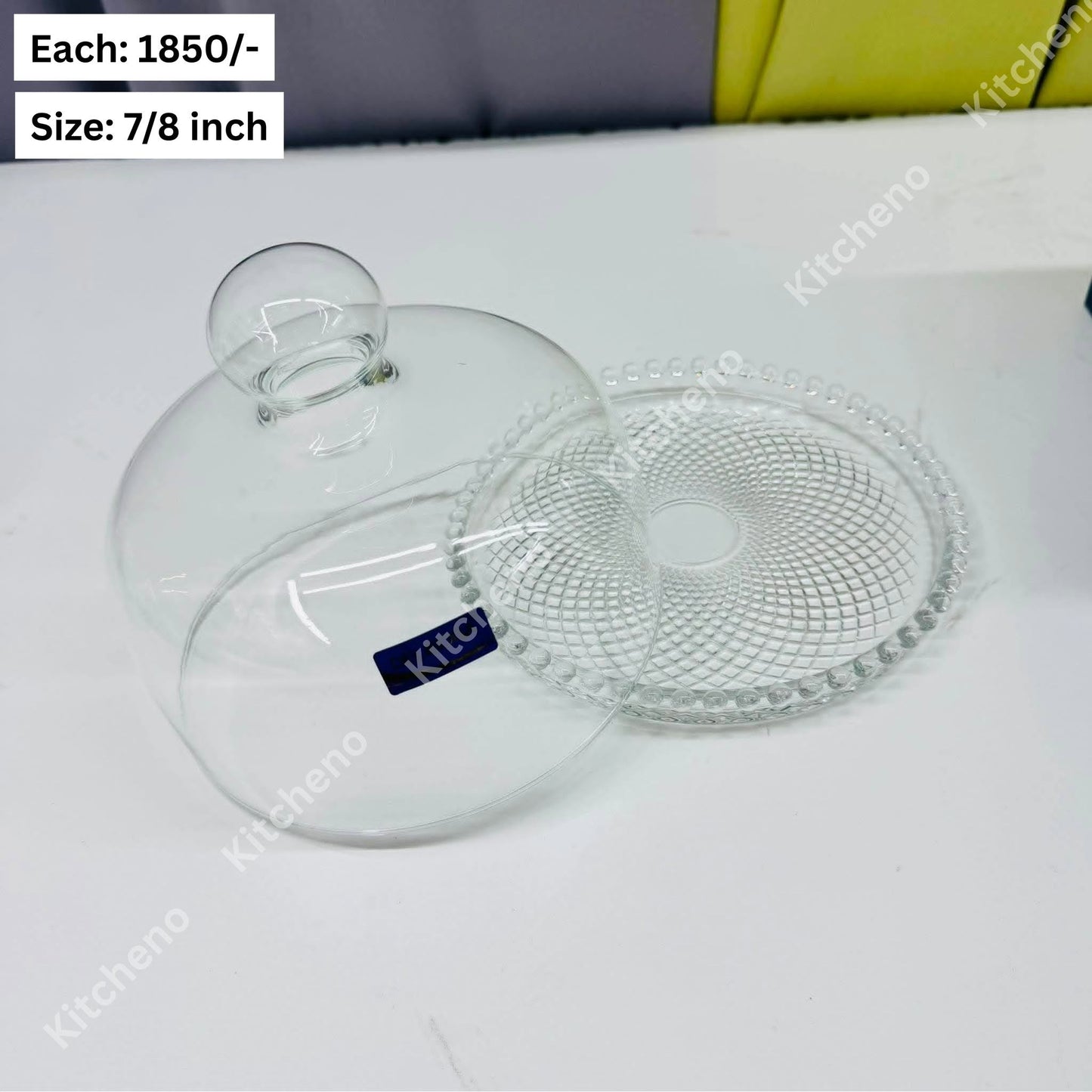 Elegant 8-Inch Glass Cake Stand with Dome Cover