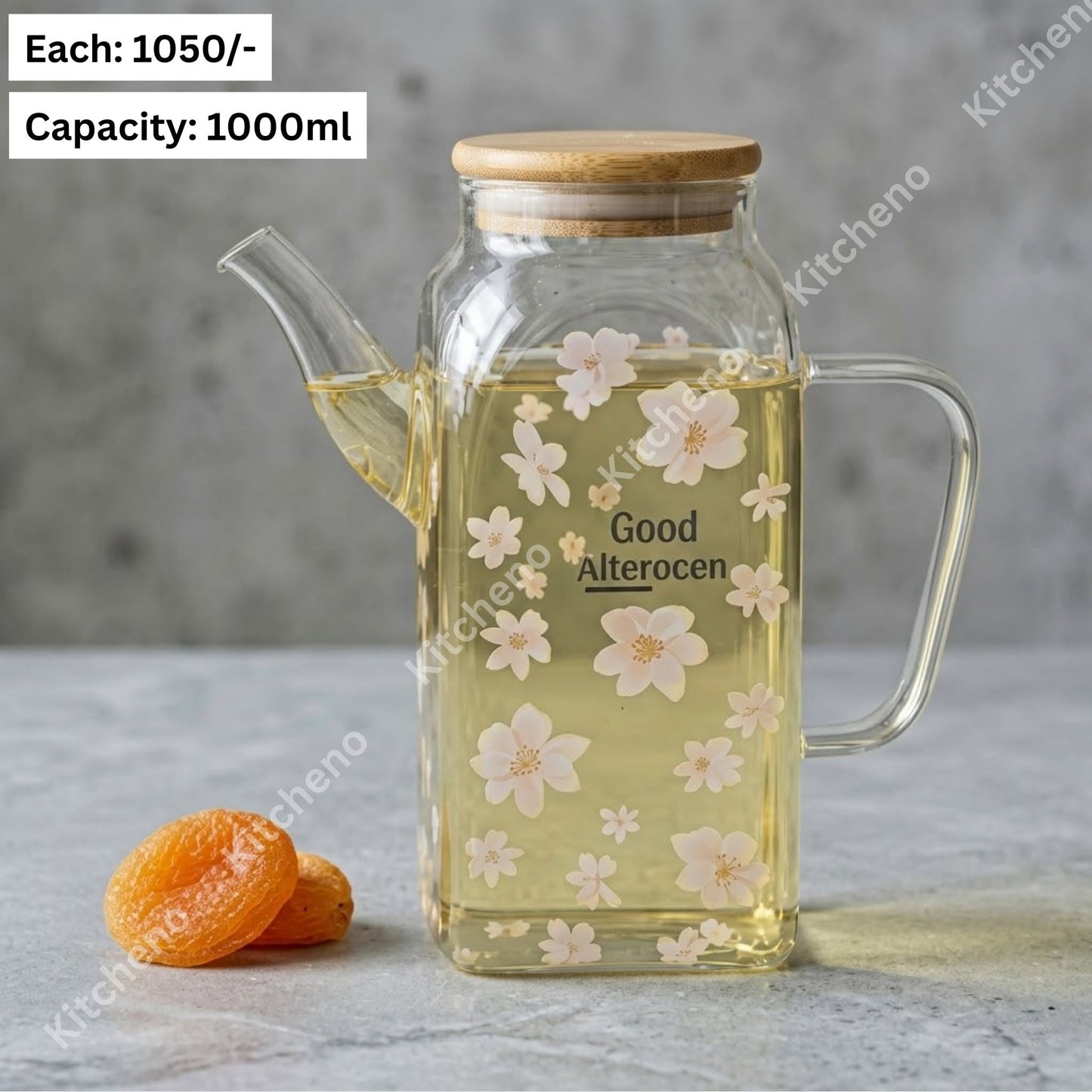 Modern Glass Oil Pot with Easy Pour Spout