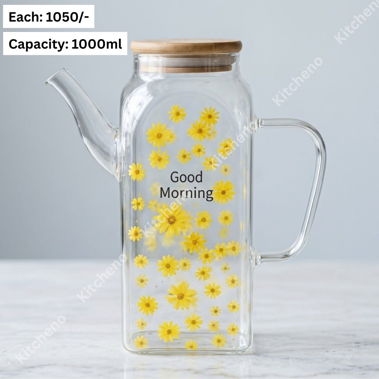 Modern Glass Oil Pot with Easy Pour Spout