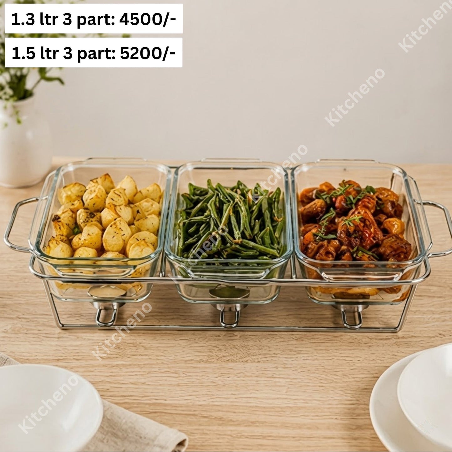 Ovenproof Glass Buffet Dish with Stand