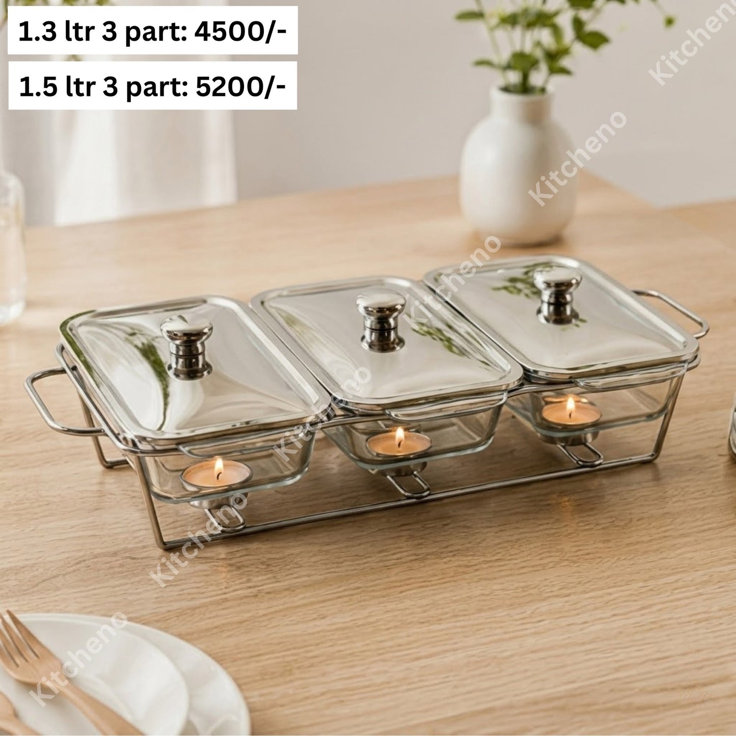 Ovenproof Glass Buffet Dish with Stand