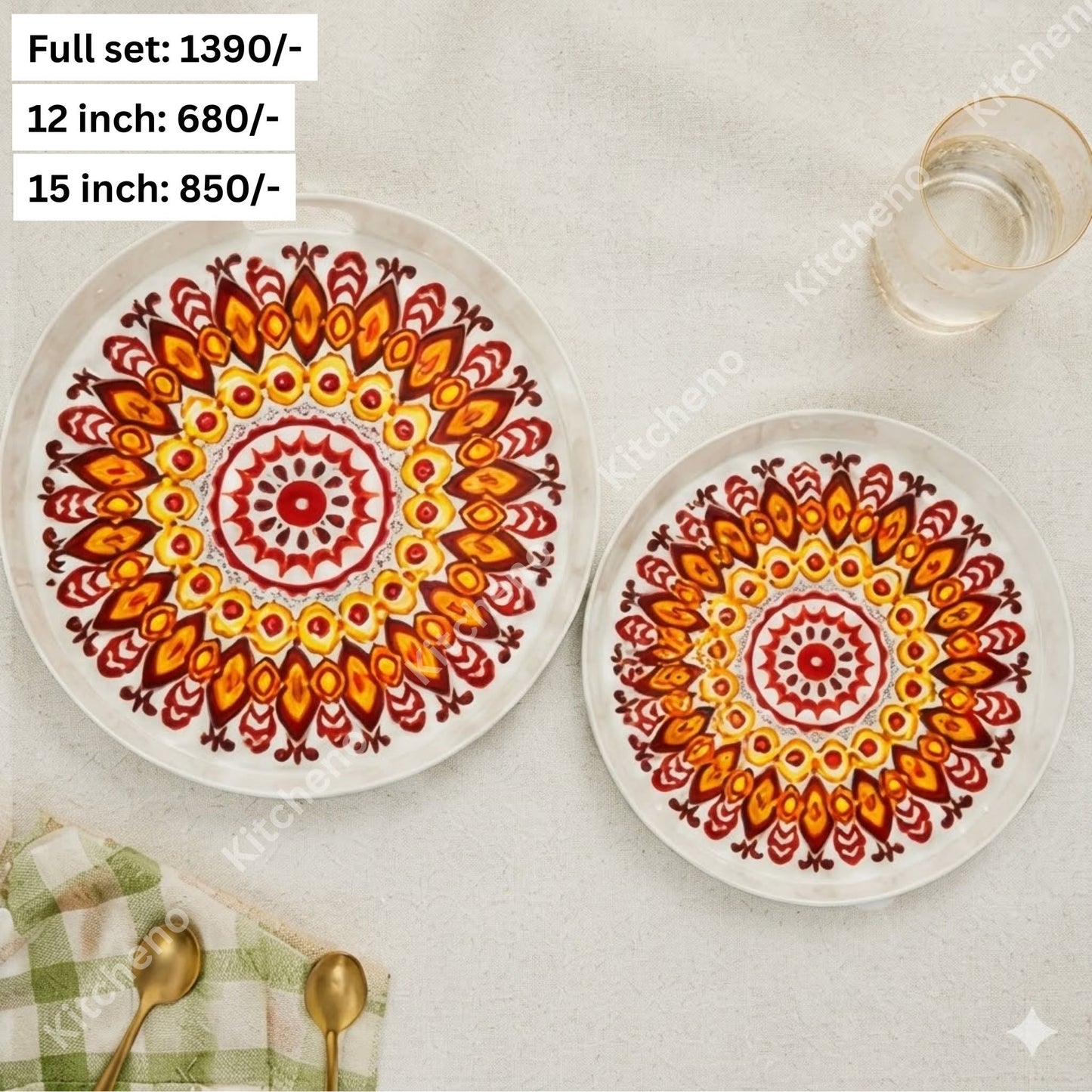 Elegant Fiber Serving Tray Set