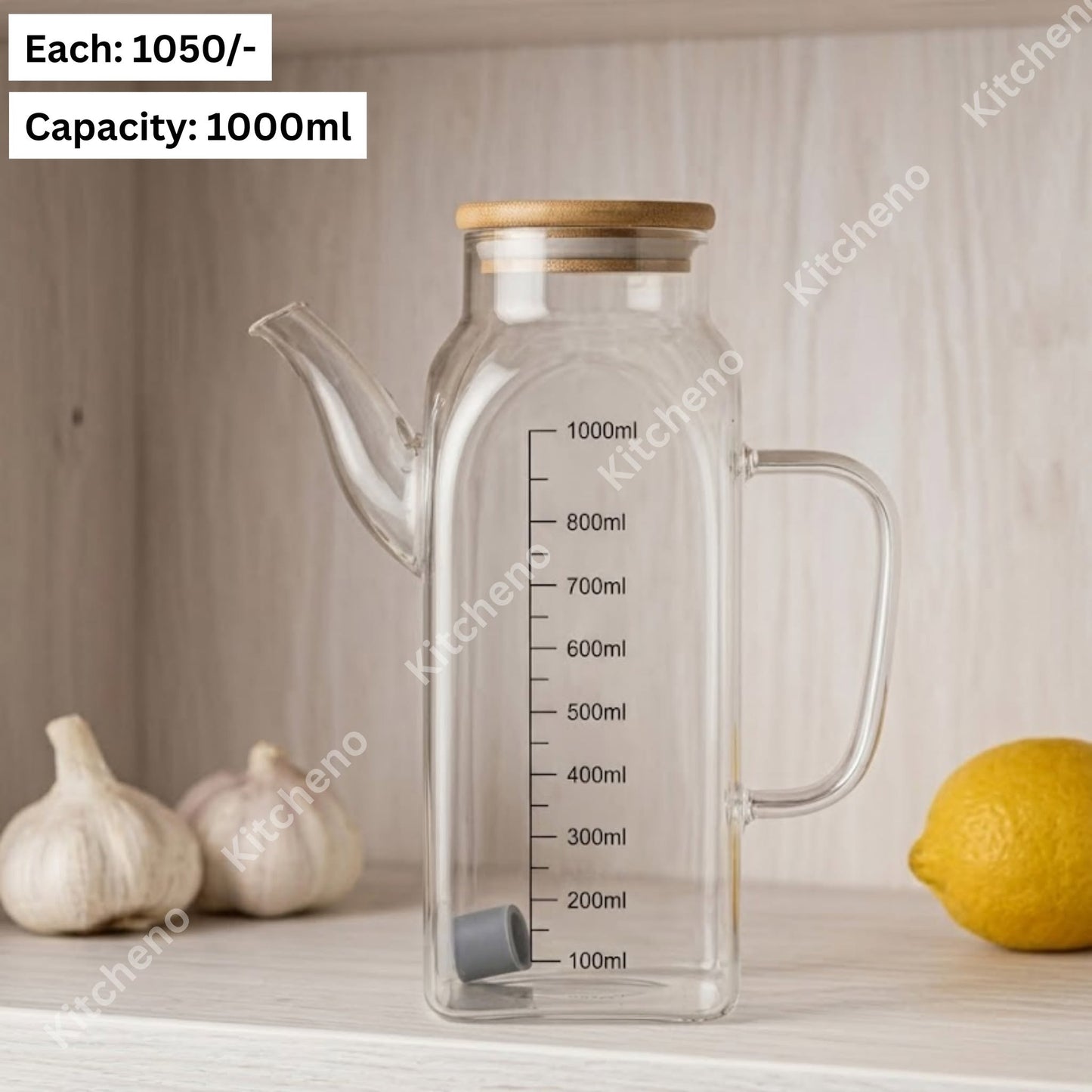 Modern Glass Oil Pot with Easy Pour Spout