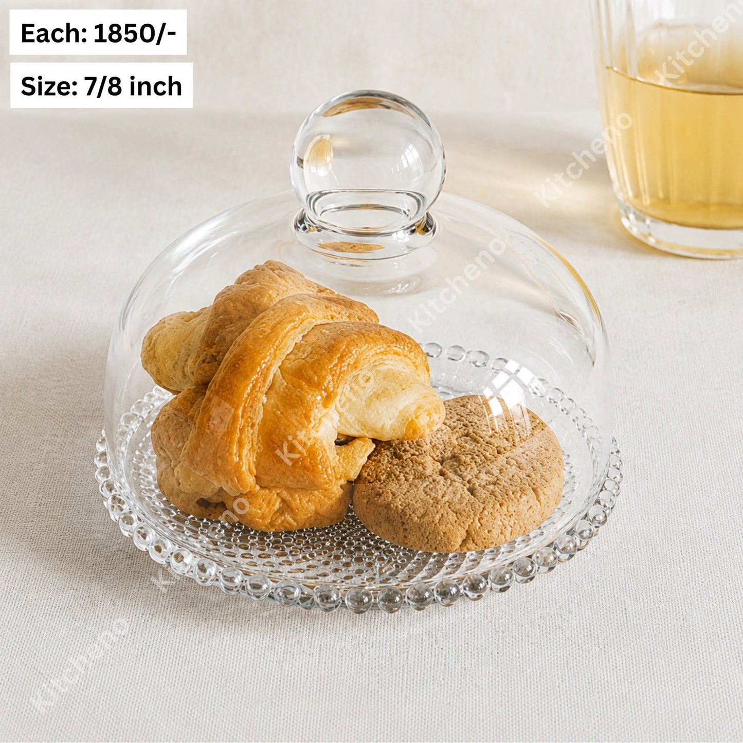 Elegant 8-Inch Glass Cake Stand with Dome Cover