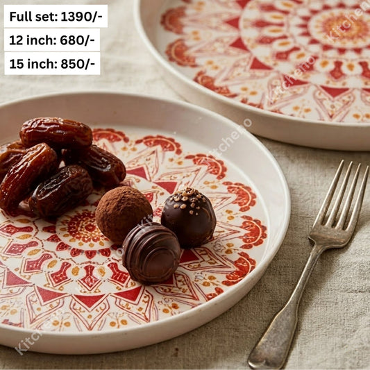 Elegant Fiber Serving Tray Set