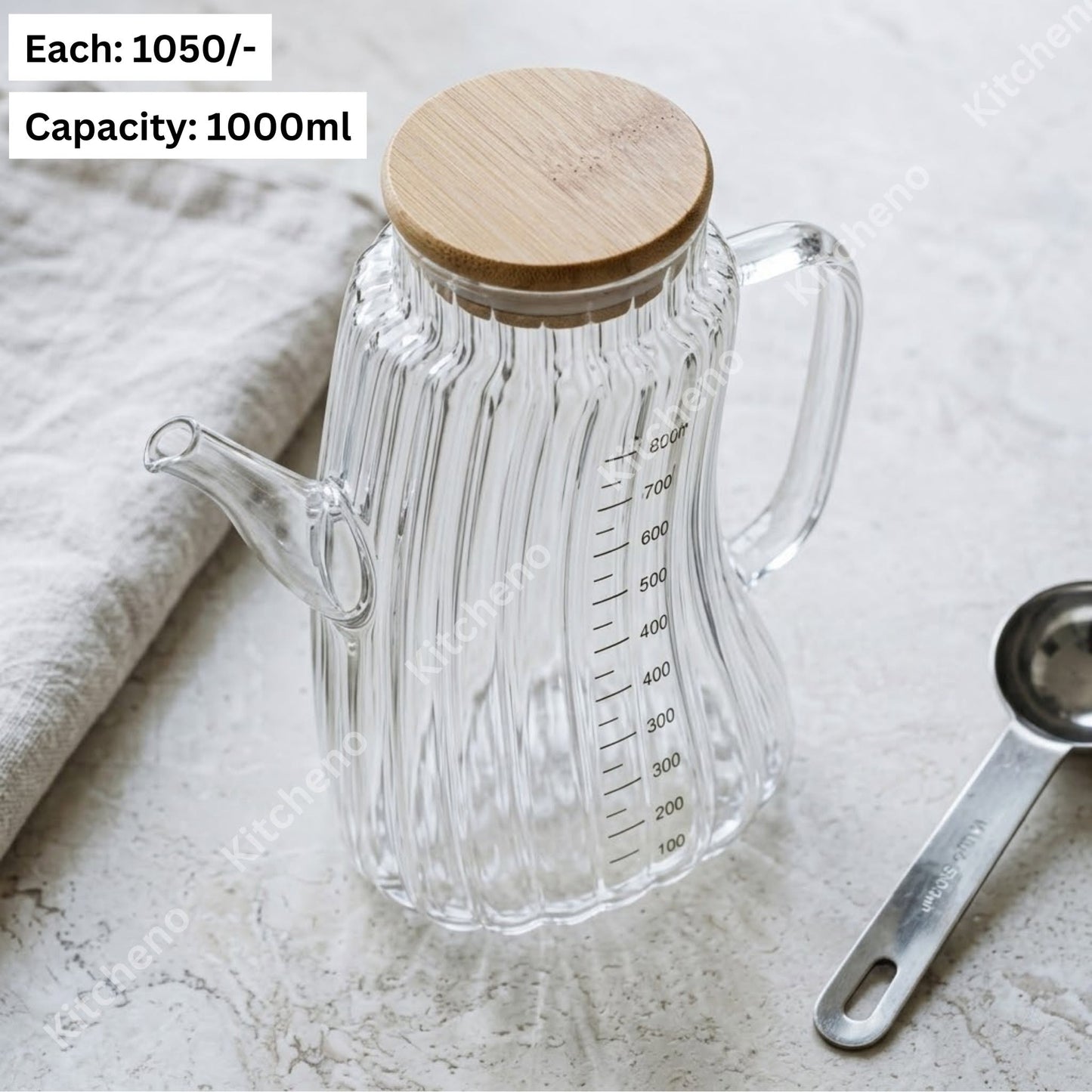 Modern Glass Oil Pot with Easy Pour Spout