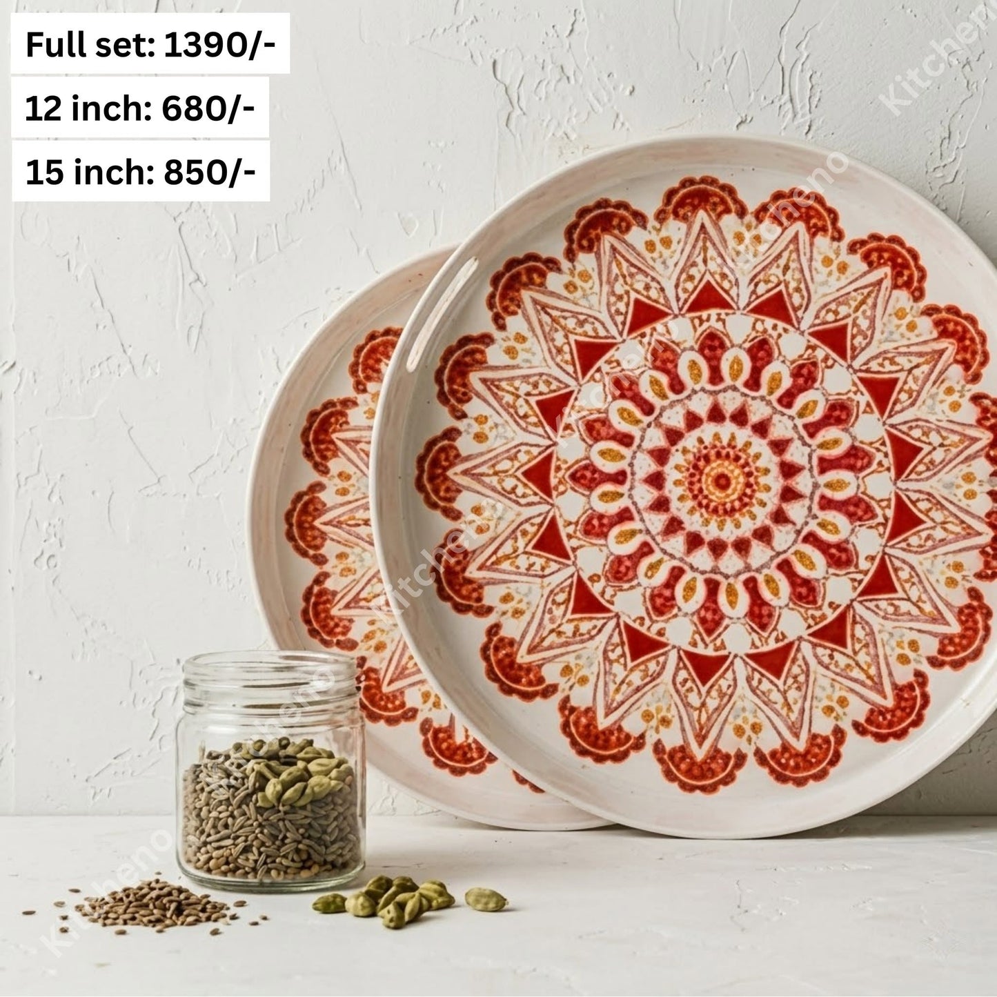 Elegant Fiber Serving Tray Set