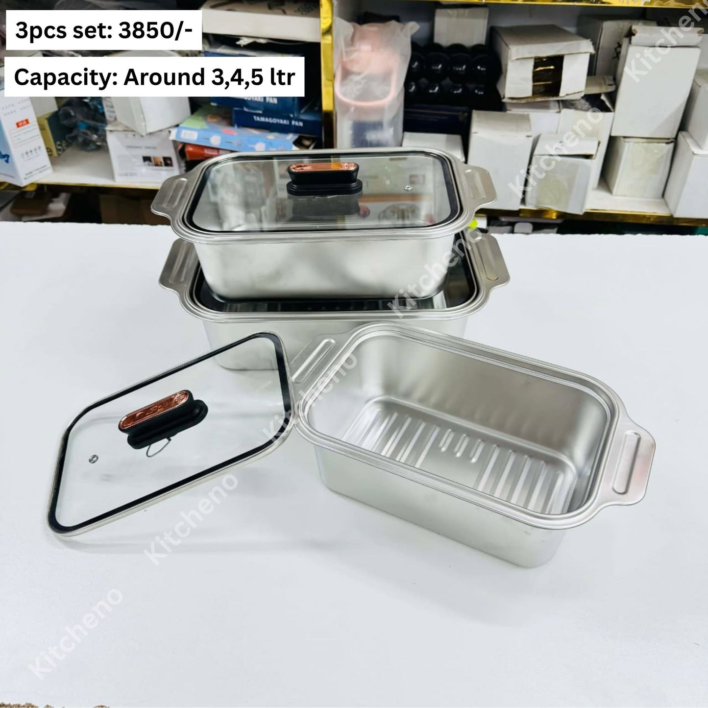 3 Pcs Stainless Steel Serving Dish Set
