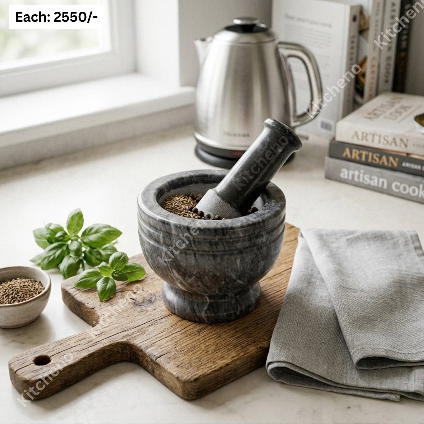 Handheld Marble Mortar and Pestle Set
