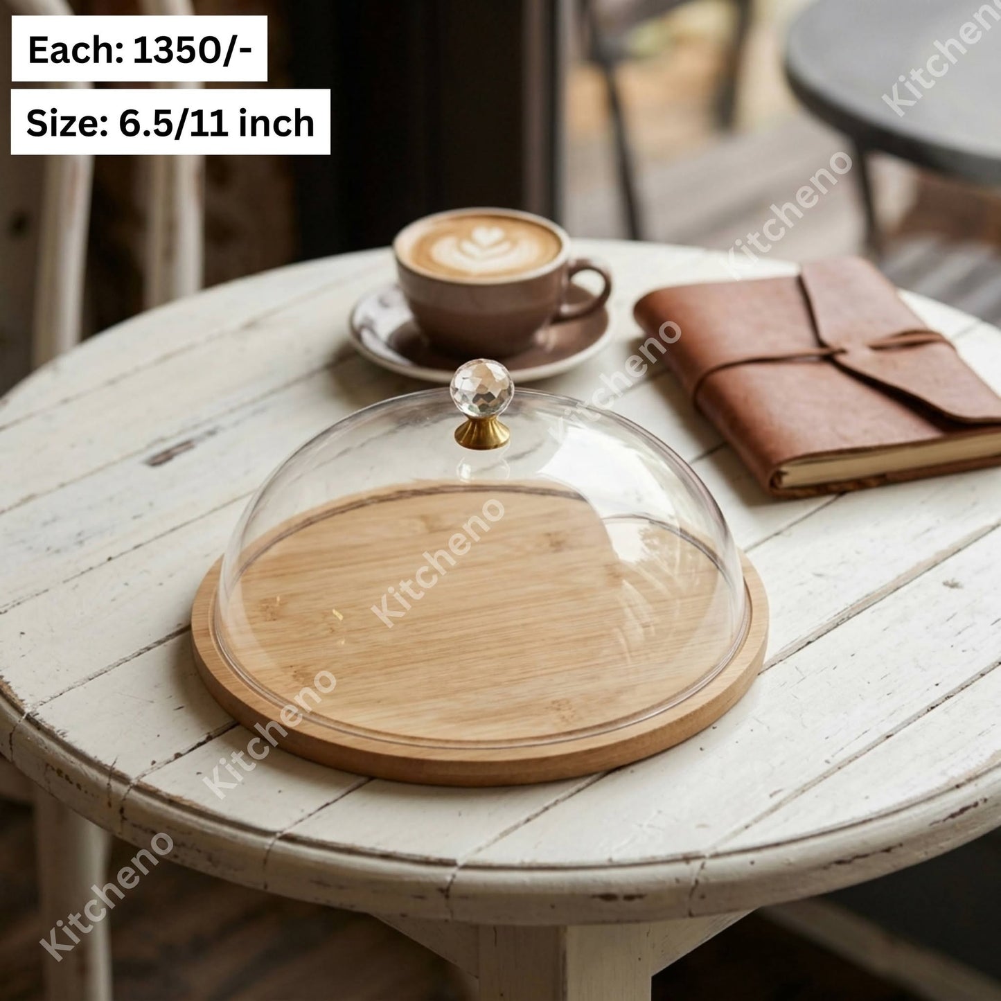 Wooden Cake Stand with Fiber Lid