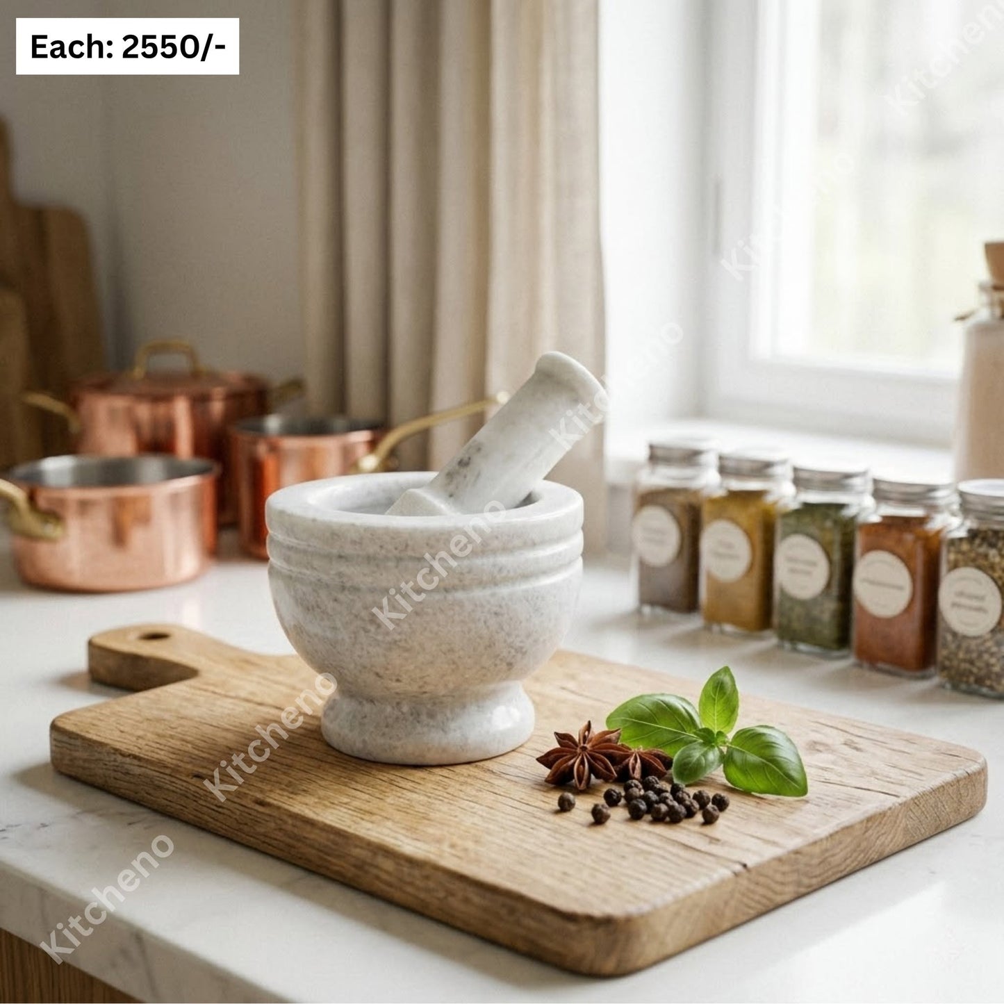 Handheld Marble Mortar and Pestle Set
