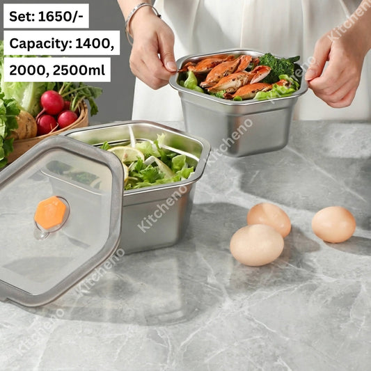 3 Pcs Stainless Steel Multi-Purpose Preservation Box Set