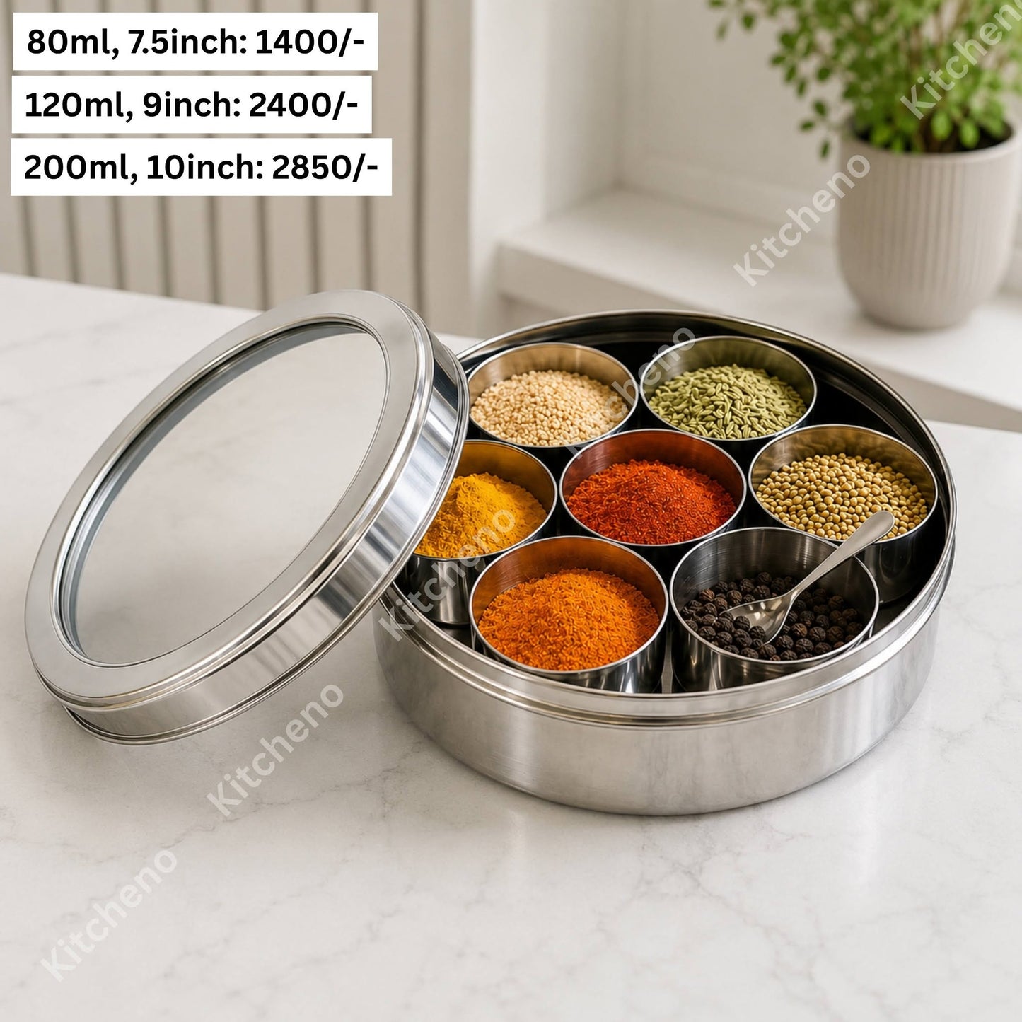 7 in 1 Stainless Steel Airtight Multi Masala Box
