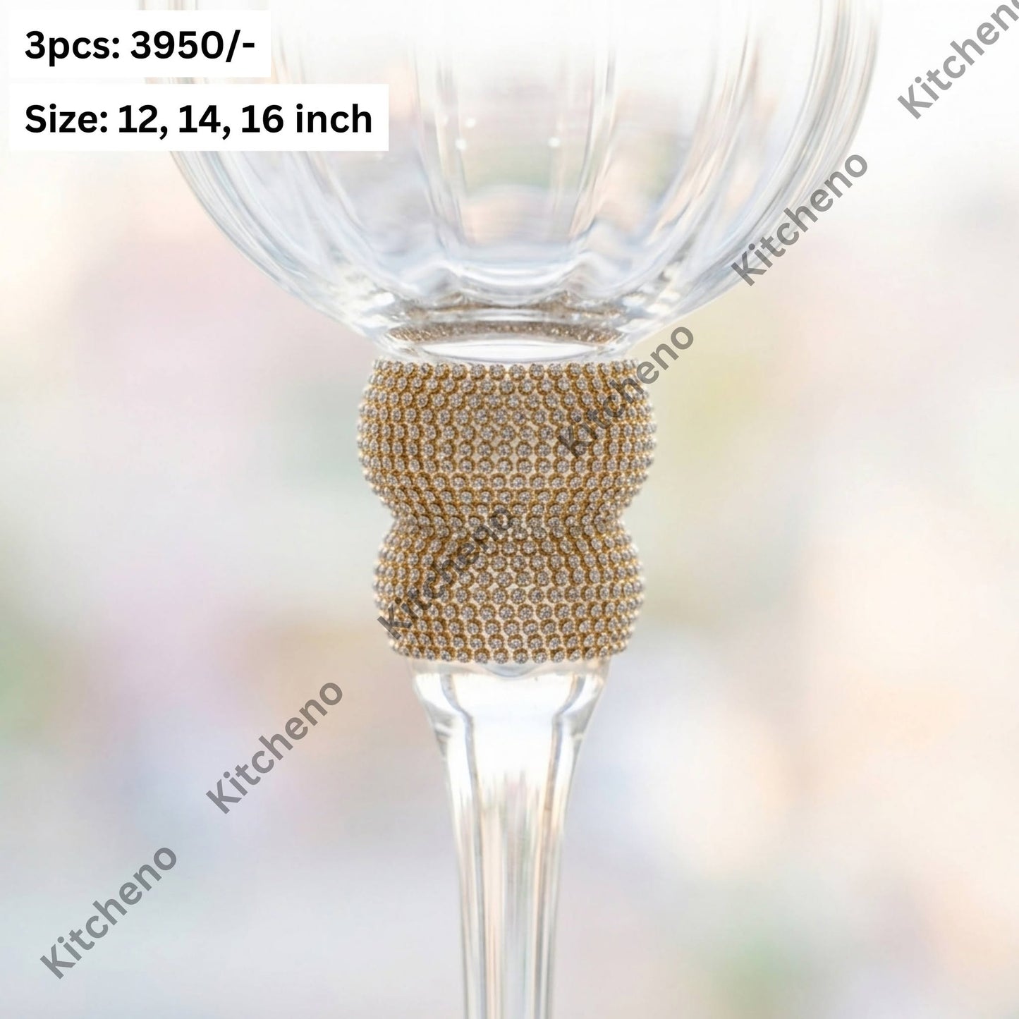 Luxurious Imported 3 Pcs Glass Candle Holder Set