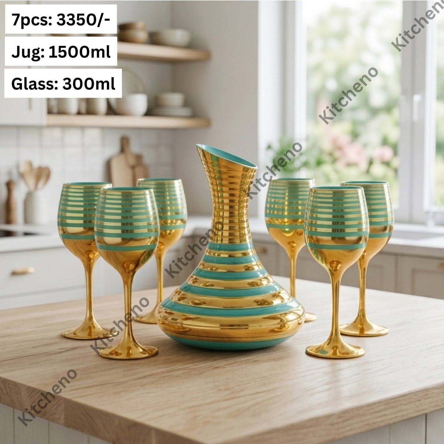 Premium Quality Imported Tableware Water & Juice Serving 6 Pcs Glass Set with Decanter