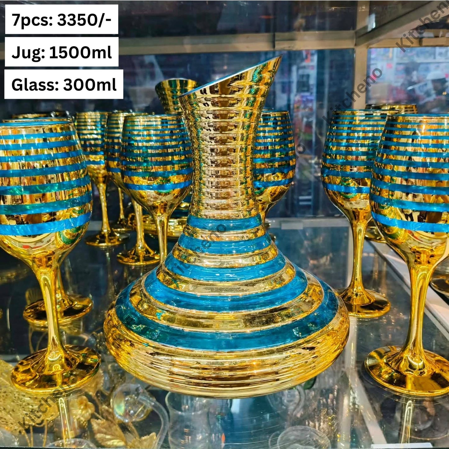 Premium Quality Imported Tableware Water & Juice Serving 6 Pcs Glass Set with Decanter