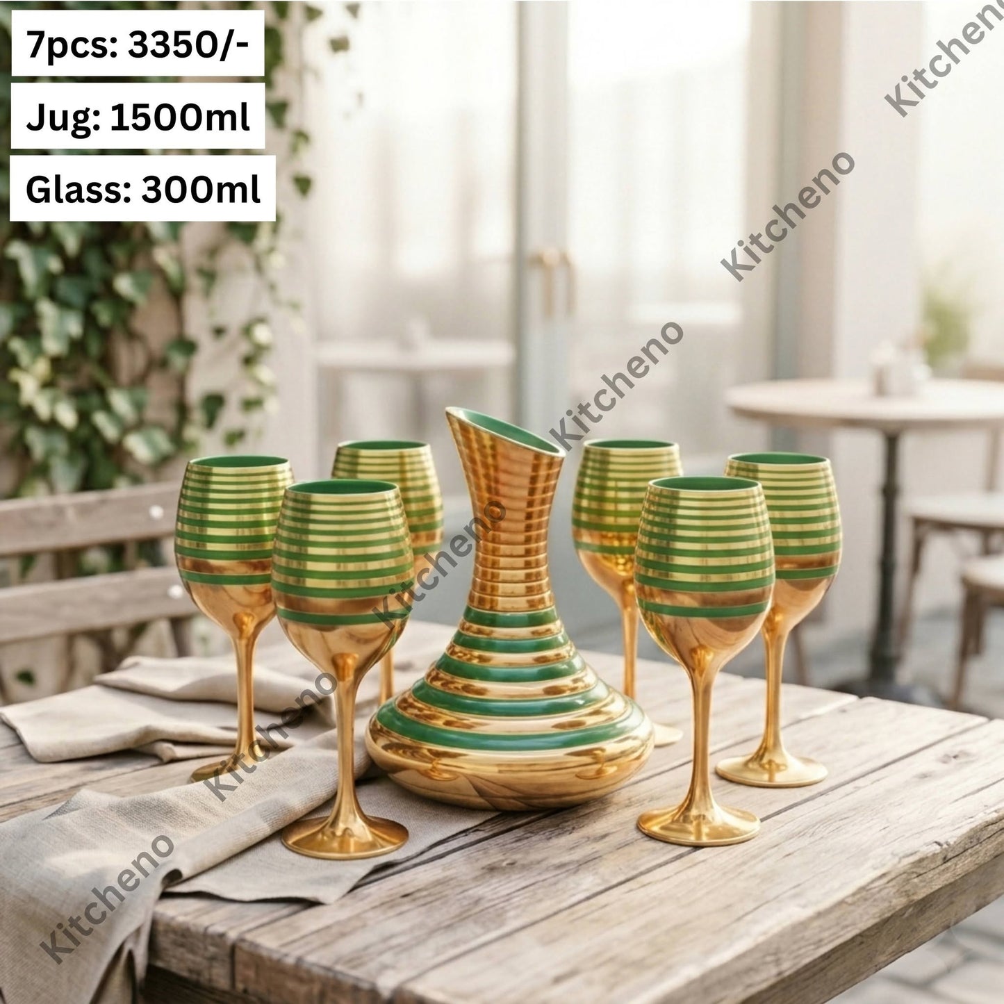 Premium Quality Imported Tableware Water & Juice Serving 6 Pcs Glass Set with Decanter
