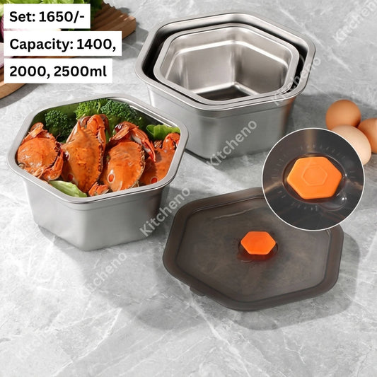 3 Pcs Stainless Steel Multi-Purpose Preservation Box Set