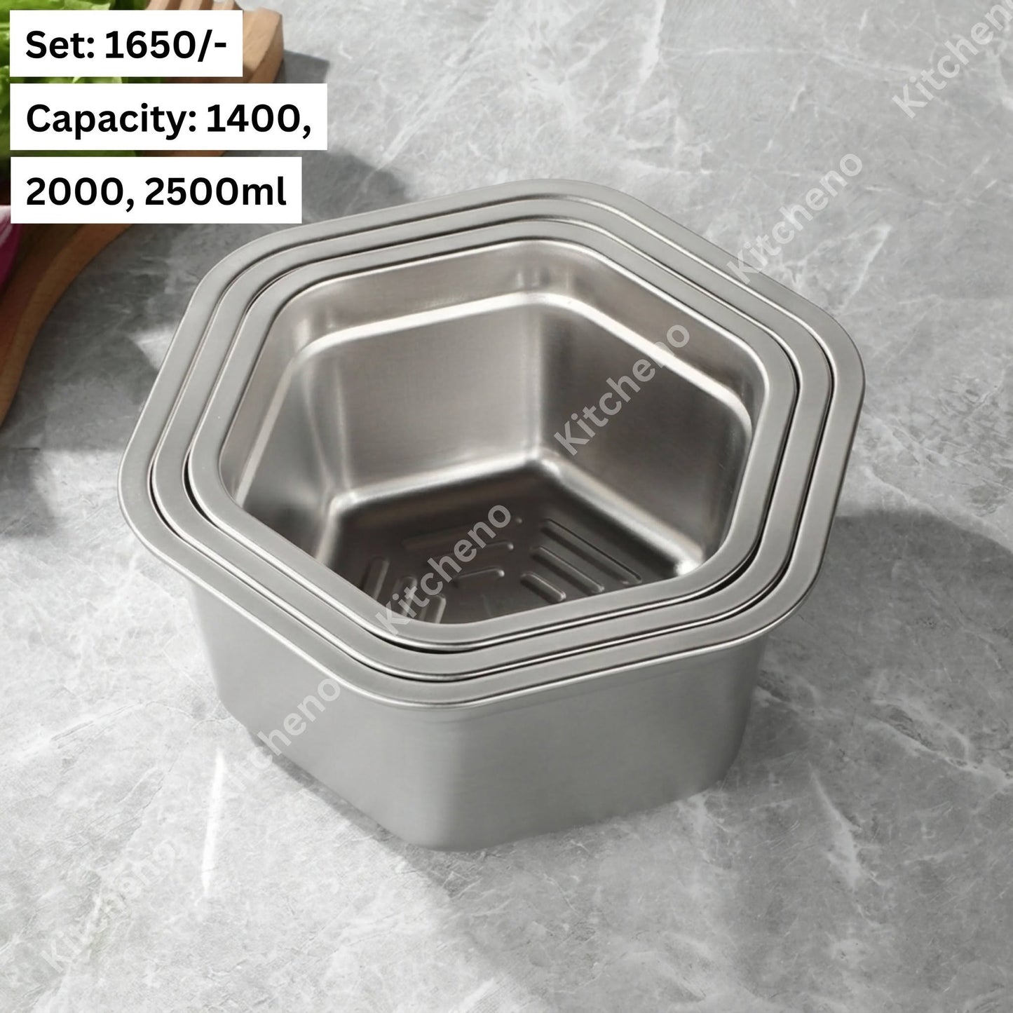 3 Pcs Stainless Steel Multi-Purpose Preservation Box Set