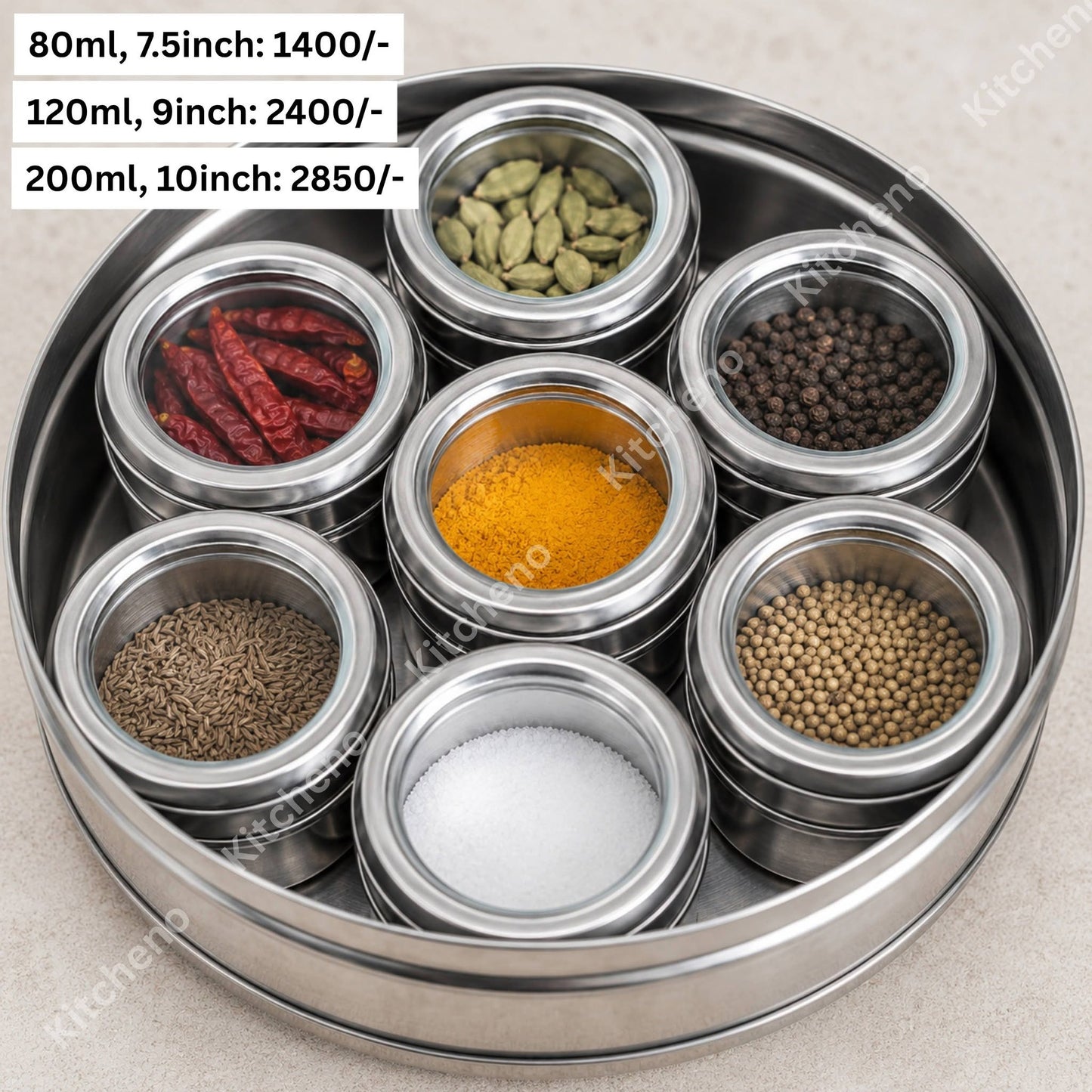 7 in 1 Stainless Steel Airtight Multi Masala Box