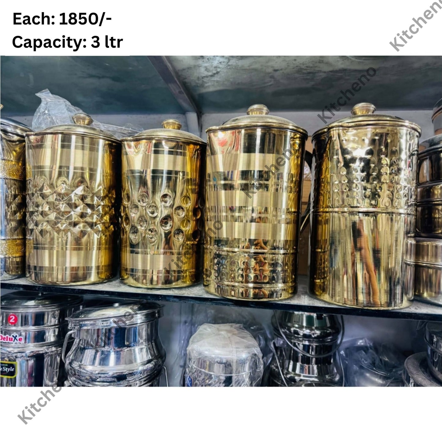 Polished Gold 3 Liter Steel Jug