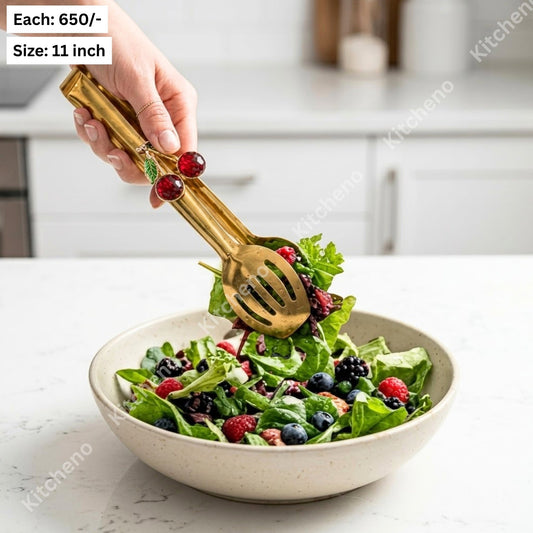 Gold-Plated Stainless Steel Serving Tong